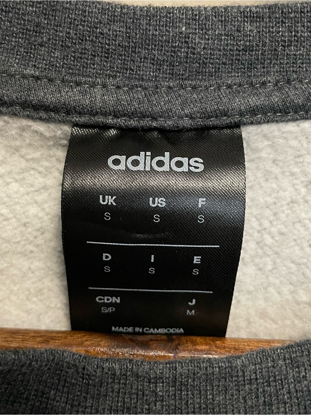 adidas Charcoal Gray Crewneck Sweatshirt with Black Stripes Women’s Small - Picture 6 of 9